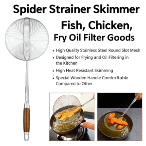 Spider Strainer Skimmer Spoon with Wooden Handle